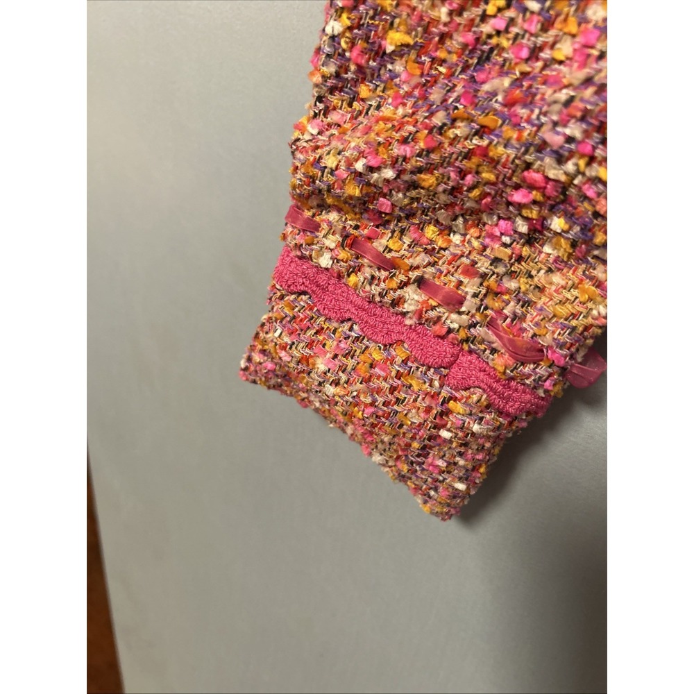 Vintage Althuser Womans 100% Silk Button Up ‎ Tweed Blazer Lined Pink Size 2 - Picture 6 of 16